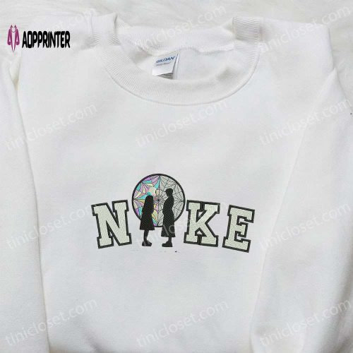 Nike x Wednesday Embroidered Sweatshirt: Cool Halloween Hoodie – Best Gift for Halloween Lovers