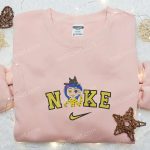 Nike x Witch Button Eyed Girl Halloween Shirt: Adorable Embroidered Nike Inspired Tee