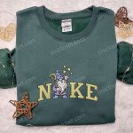 Cute Nike x Witch Gnome Halloween Embroidered Shirt: Spooktacular Nike Inspired Design