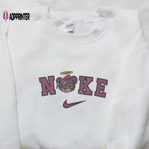 Nike x Zombie Teddy Bear Sweatshirt: Halloween Hoodie Embroidered Shirt