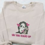 Spooky Halloween Embroidered Shirt Hoodie & T-shirt: No You Hang Up Ghost Design