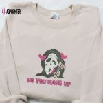 Spooky Halloween Embroidered Shirt Hoodie & T-shirt: No You Hang Up Ghost Design