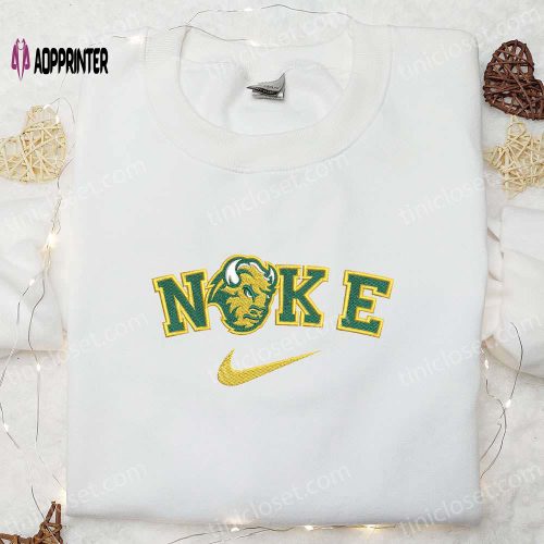 North Dakota State Bison x Nike Embroidered Shirt & Hoodie: NCAA Sports Gear Perfect Gift Idea