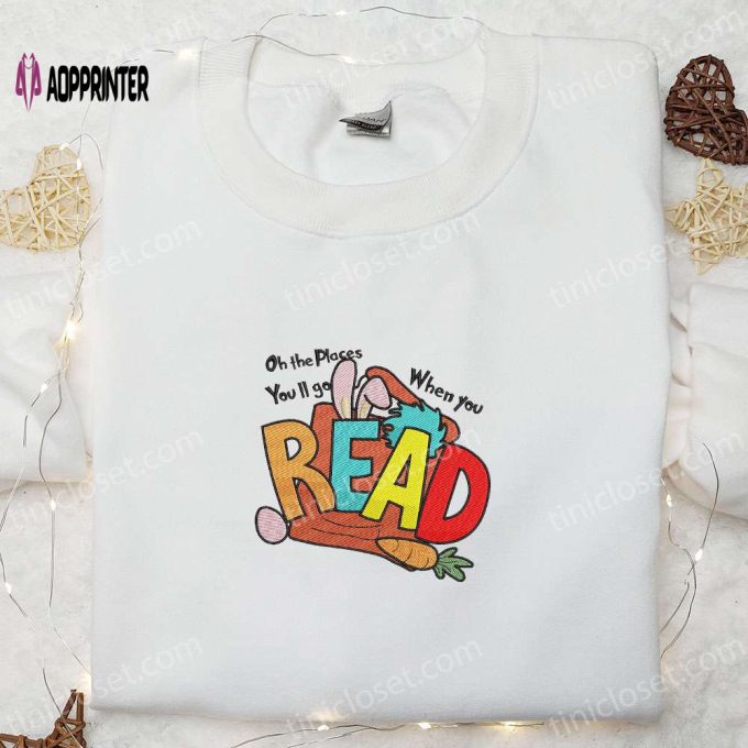 Explore with Dr Seuss: Oh The Places You’ll Go Embroidered Shirt & Hoodie – Perfect Gift Idea