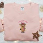 Boujee Highland Cow Embroidered Shirt & Hoodie: Perfect Gift for Animal Lovers!