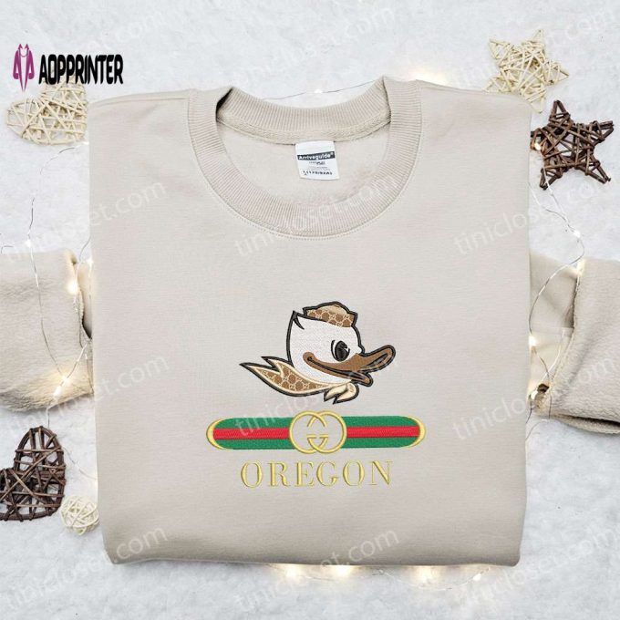 Oregon Ducks x Gucci Embroidered Shirt & NCAA Sports Hoodie – Best Gift Idea