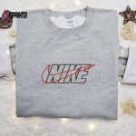 Custom Nike Embroidered Shirt & Hoodie: Stylish Outlines Nike-Inspired Design