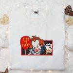 Spooky Pennywise Balloon Embroidered Shirt & Hoodie: Funny Halloween T-shirt