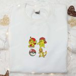 Pikachu & Charmander Embroidered Shirt & Anime Hoodie: Best Pokemon Gift Idea