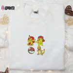 Pikachu & Charmander Embroidered Shirt & Hoodie: Best Pokemon Anime Gift