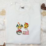 Pikachu Charmander Slowpoke Pokeball Embroidered Shirt & Anime Hoodie: Best Pokemon Gift Idea