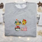 Pikachu Charmander Slowpoke Embroidered Shirt & Pokemon Anime Hoodie – Best Gift Idea!