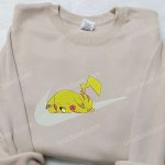 Pikachu Sleep x Nike Swoosh Embroidered Sweatshirt – Pokemon & Nike Inspired Shirt