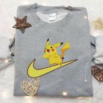 Pikachu x Nike Swoosh Anime Hoodie & Pokemon Embroidered Shirt: Trendy Nike Inspired Apparel