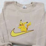 Pikachu x Nike Swoosh Anime Hoodie & Pokemon Embroidered Shirt: Trendy Nike Inspired Apparel