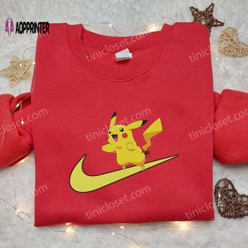 Pikachu x Nike Swoosh Anime Hoodie & Pokemon Embroidered Shirt: Trendy Nike Inspired Apparel