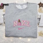 Pink Bratz Doll x Nike Swoosh Sweatshirt: Custom Embroidered Hoodie Perfect Family Gifts