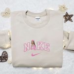 Pink Bratz Doll x Nike Swoosh Sweatshirt: Custom Embroidered Hoodie Perfect Family Gifts