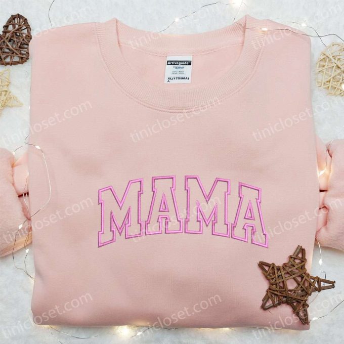 Pink Line Mama Embroidered Shirt & Hoodie: Perfect Mother’s Day Gift for Mom