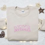 Pink Line Mama Embroidered Shirt & Hoodie: Perfect Mother’s Day Gift for Mom