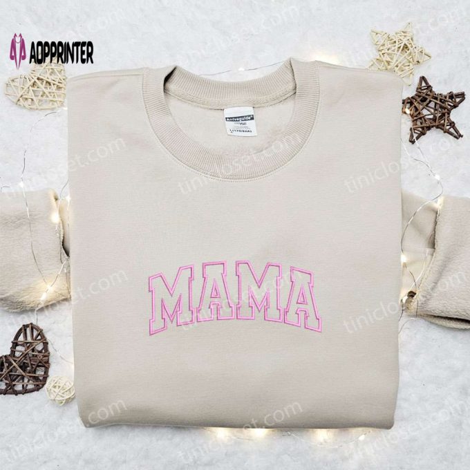 Pink Line Mama Embroidered Shirt & Hoodie: Perfect Mother’s Day Gift for Mom