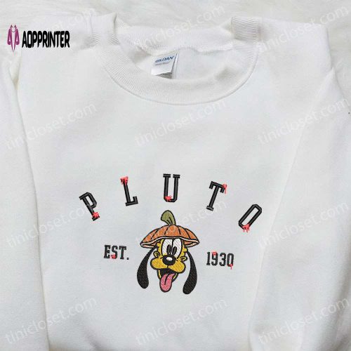 Pluto Pumpkin Est 1930 Embroidered Shirt: Disney Halloween Gift for Family