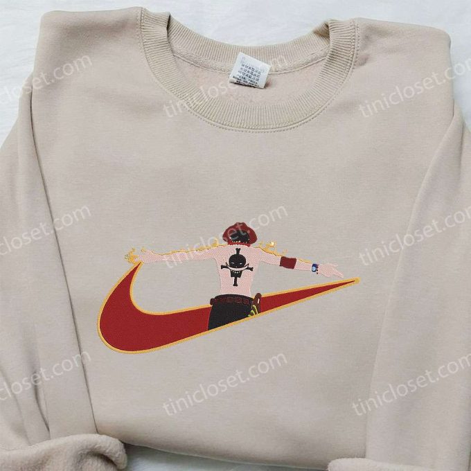 Portgas D Ace x Nike Anime Hoodie & Embroidered Shirts: One Piece & Nike Inspired Collection