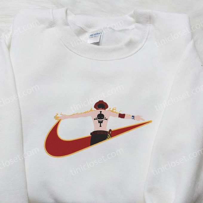 Portgas D Ace x Nike Anime Hoodie & Embroidered Shirts: One Piece & Nike Inspired Collection