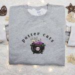 Potter Cats Halloween Embroidered Shirt – Spooky & Best Family Gift