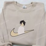 Anime Embroidered Hoodie: Ray x Nike Swoosh Promised Neverland & Nike Inspired Shirts