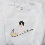 Anime Embroidered Hoodie: Ray x Nike Swoosh Promised Neverland & Nike Inspired Shirts