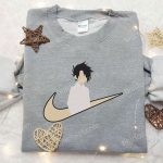 Anime Embroidered Hoodie: Ray x Nike Swoosh Promised Neverland & Nike Inspired Shirts