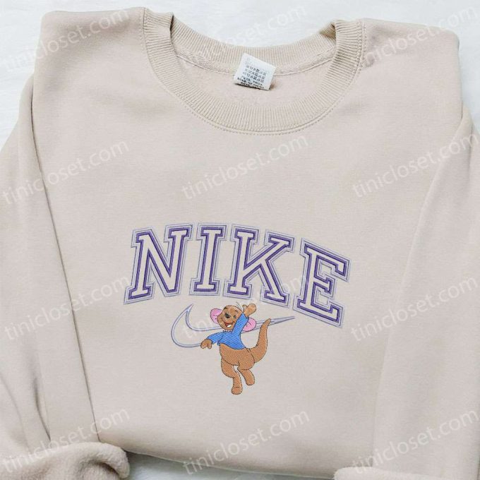 Disney Characters Embroidered Sweatshirt – Roo x Nike Cartoon Design with Nike-Inspired Hoodie