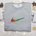 Custom Rose Flower x Swoosh Embroidered Shirt Sweatshirt & Hoodie Nike Inspired Collection