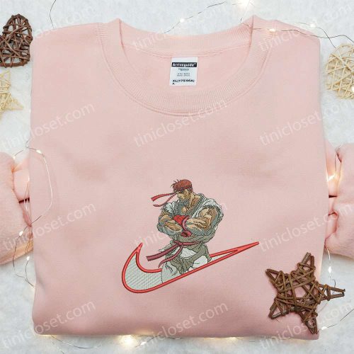 Ryu x Swoosh Hoodie & Street Fighter Embroidered Shirt – Best Family Gift Ideas