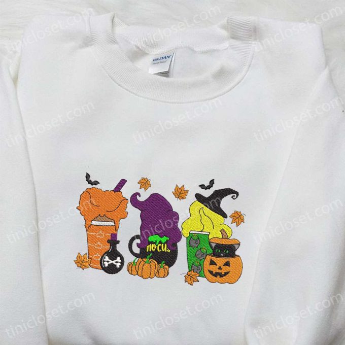 Sanderson Sisters Latte Embroidered Shirt & Hocus Pocus Hoodie – Best Gift Ideas