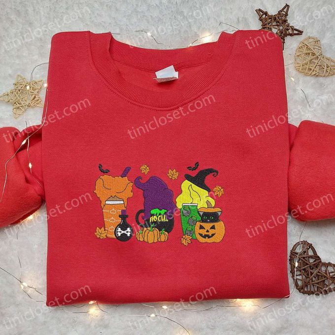 Sanderson Sisters Latte Embroidered Shirt & Hocus Pocus Hoodie – Best Gift Ideas