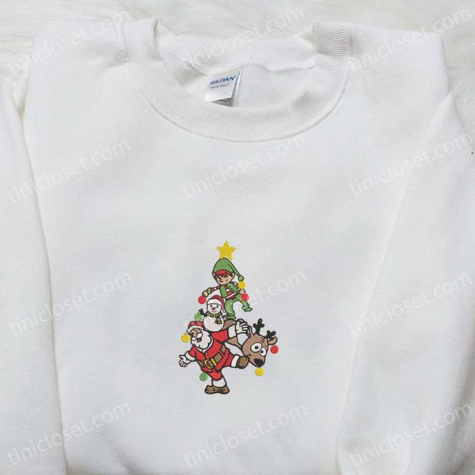 Santa Xmas Embroidered Sweatshirt & Hoodie: Perfect Family Gifts for Christmas