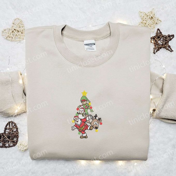 Santa Xmas Embroidered Sweatshirt & Hoodie: Perfect Family Gifts for Christmas