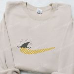 Nike Inspired Shark Tail x Swoosh Embroidered Shirt Hoodie & Custom T-shirt