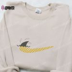 Nike Inspired Shark Tail x Swoosh Embroidered Shirt Hoodie & Custom T-shirt