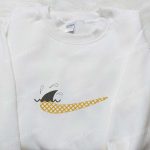 Nike Inspired Shark Tail x Swoosh Embroidered Shirt Hoodie & Custom T-shirt