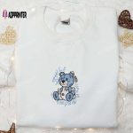 Smile Through The Pain Blue Bear Embroidered Shirt: Cool & Best Family Gifts