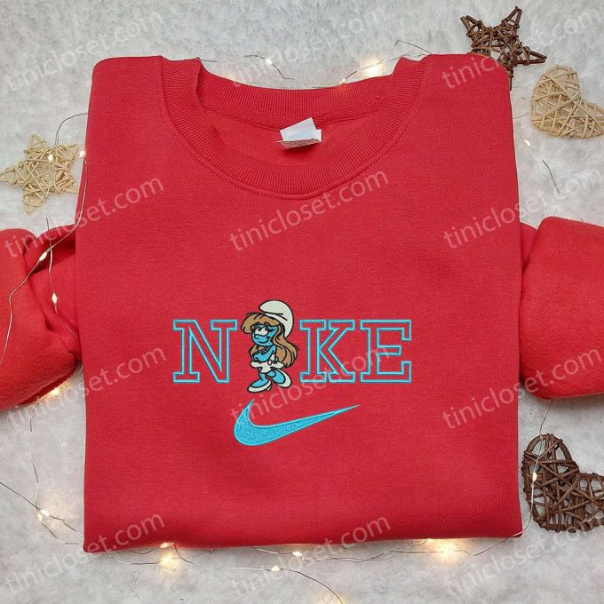 Smurfette x Nike Embroidered Shirt & Disney Hoodie Nike Inspired Sweatshirt