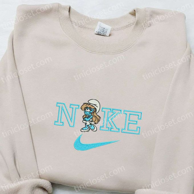 Smurfette x Nike Embroidered Shirt & Disney Hoodie Nike Inspired Sweatshirt