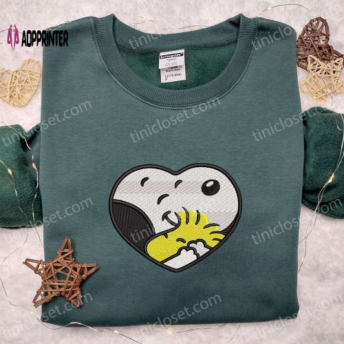 Snoopy & Woodstock Heart Shirt Peanuts Cartoon Hoodie – Best Family Gifts