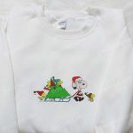 Snoopy & Woodstocks Christmas Embroidered Shirt Peanuts Cartoon Hoodie & Sweatshirt