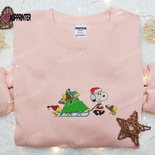 Snoopy & Woodstock Xmas Embroidered Shirt & Hoodie: Perfect Family Gifts