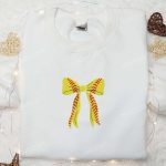 Softball Bow Embroidered Shirt & Sports Hoodie: Perfect Mother’s Day Gift Idea