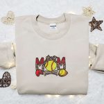 Softball Mom Embroidered Shirt & Mother’s Day Hoodie – Best Gift for Mom